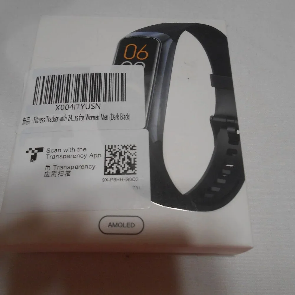 AMOLED FITNESS TRACKER WATCH UNISEX BLK BLUETOOTH ANDROID 4.4+ IOS 9.0+ NIB 🌟